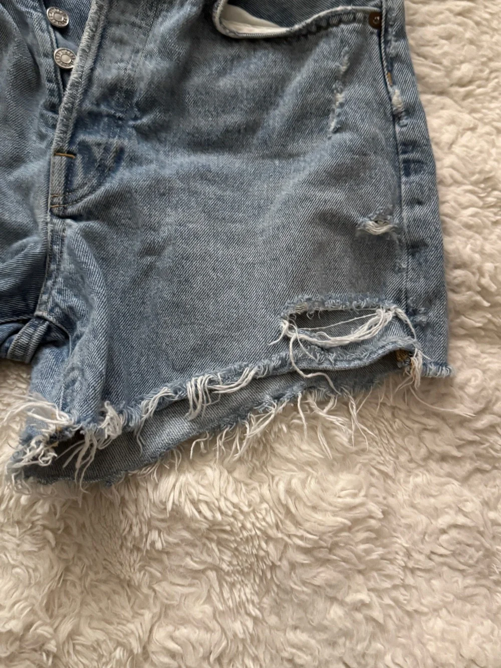 Agolde Parker long Distressed Denim Cutoff Shorts